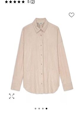 Zadig & Voltaire Tan Button-Down Lamb Leather Shirt